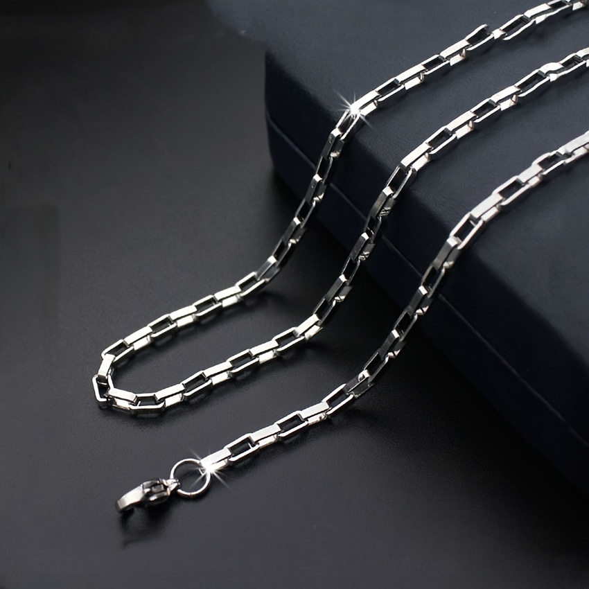 Stainless Steel Necklace Modern Minimalist Box Chain Unisex Jewelry